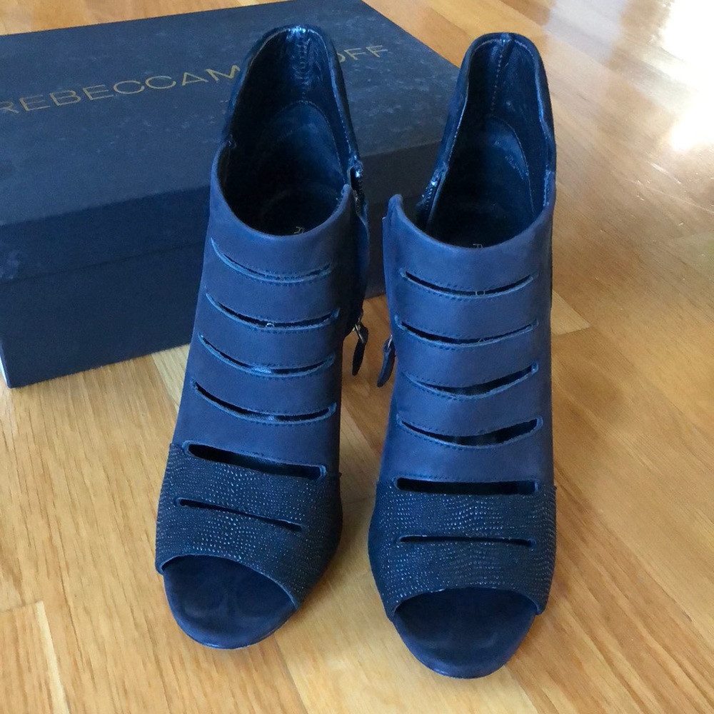 Rebecca Minkoff open toe cut out booties